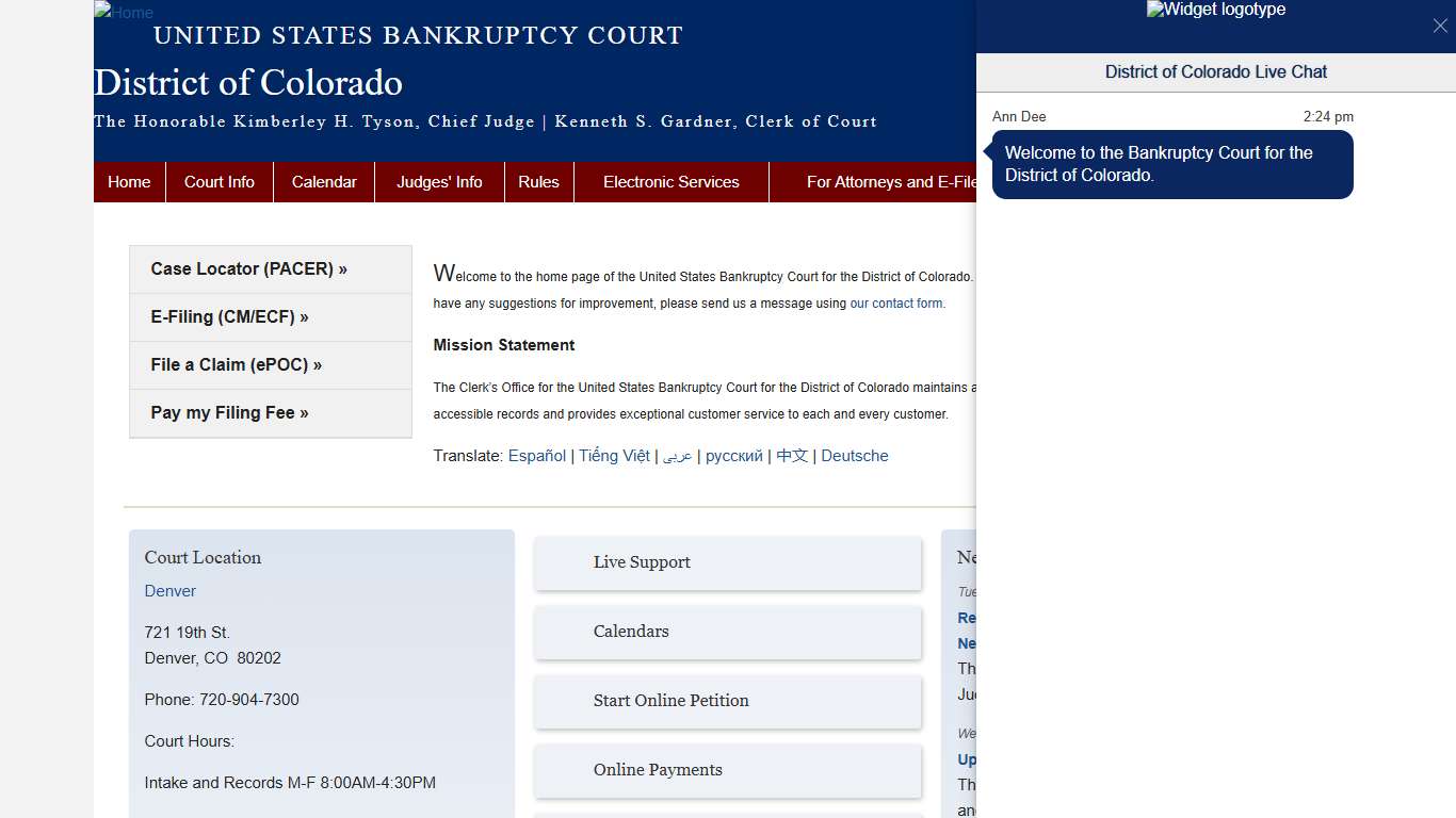 District of Colorado United States Bankruptcy Court